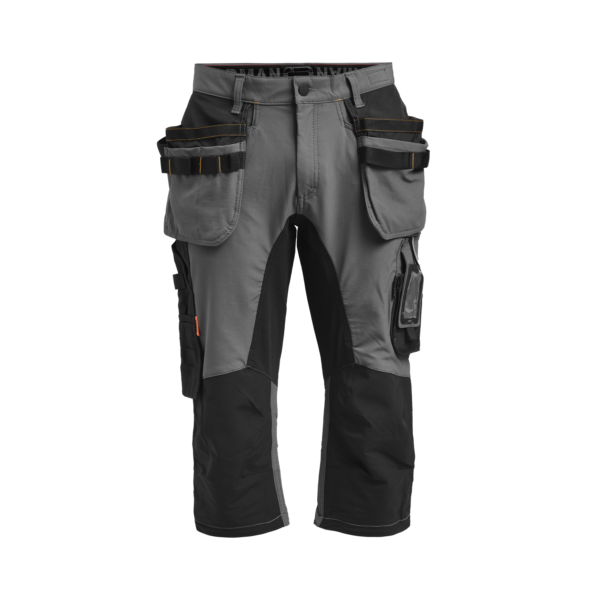 Jobman ripptaskutega 3/4 stretch vööpüksid must/hall 2195