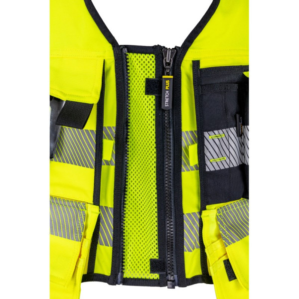 Rewelly ripptaskutega stretch plus töövest Hi-Vis kollane - Image 3