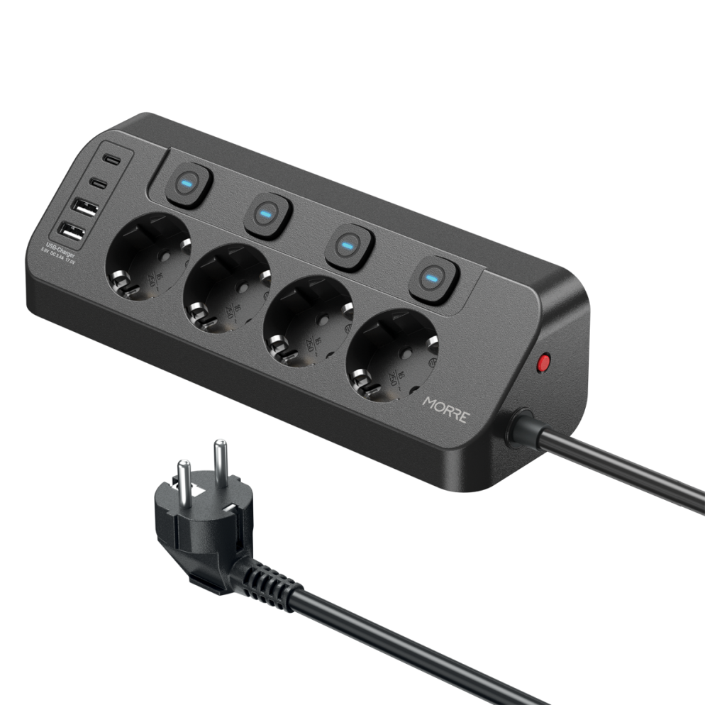 Morre pikendusjuhe 4pesa 2xUSB-C15W, 2xUSB-A12W M-412