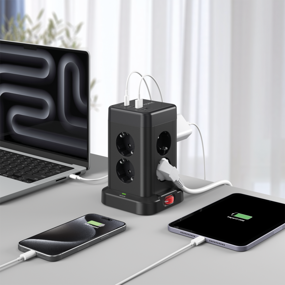 Morre pikendusjuhe 8pesa 2xUSB-C15W, 2xUSB-A12W M-413 - Image 2
