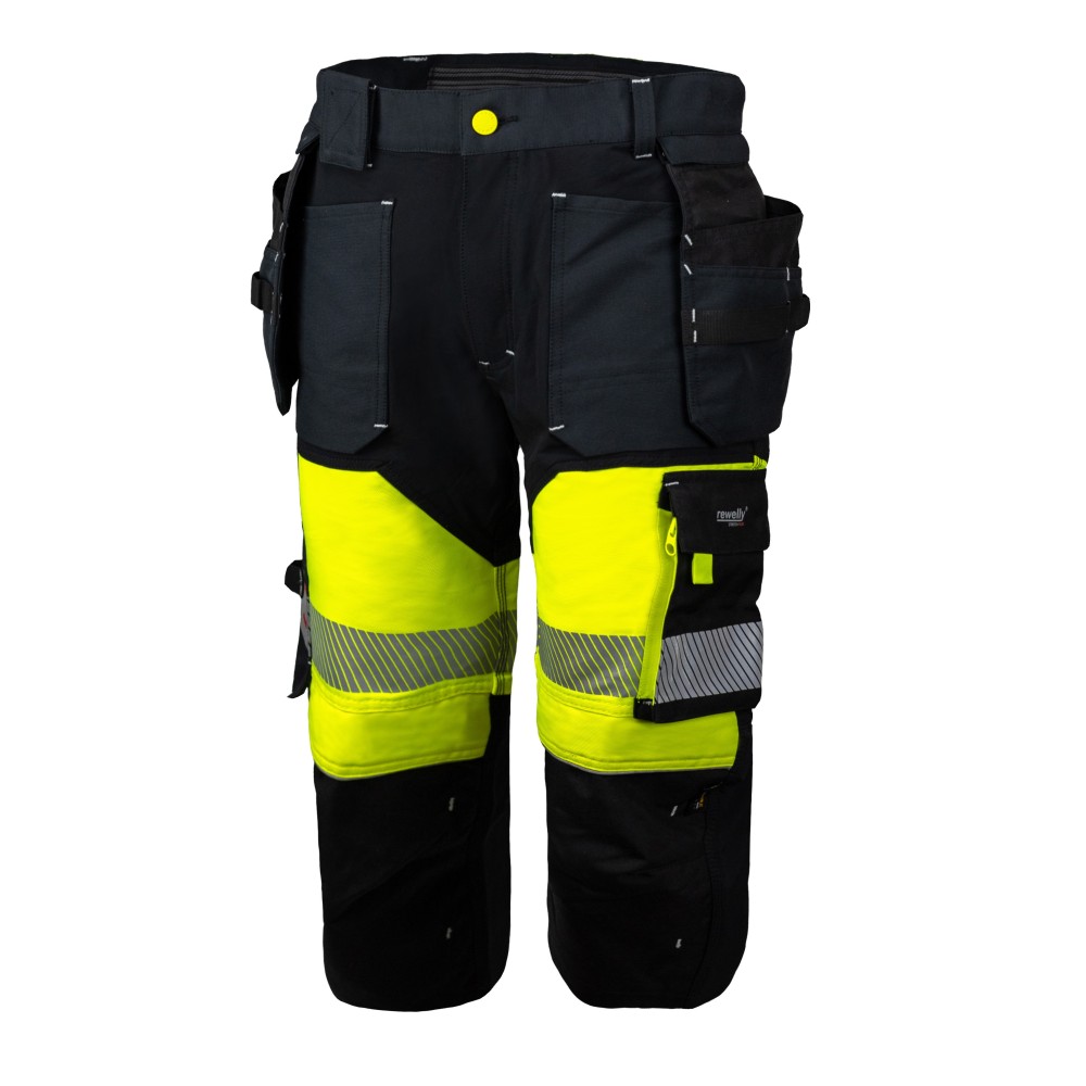 Rewelly ripptaskutega piraadipüksid must/Hi-vis kollane